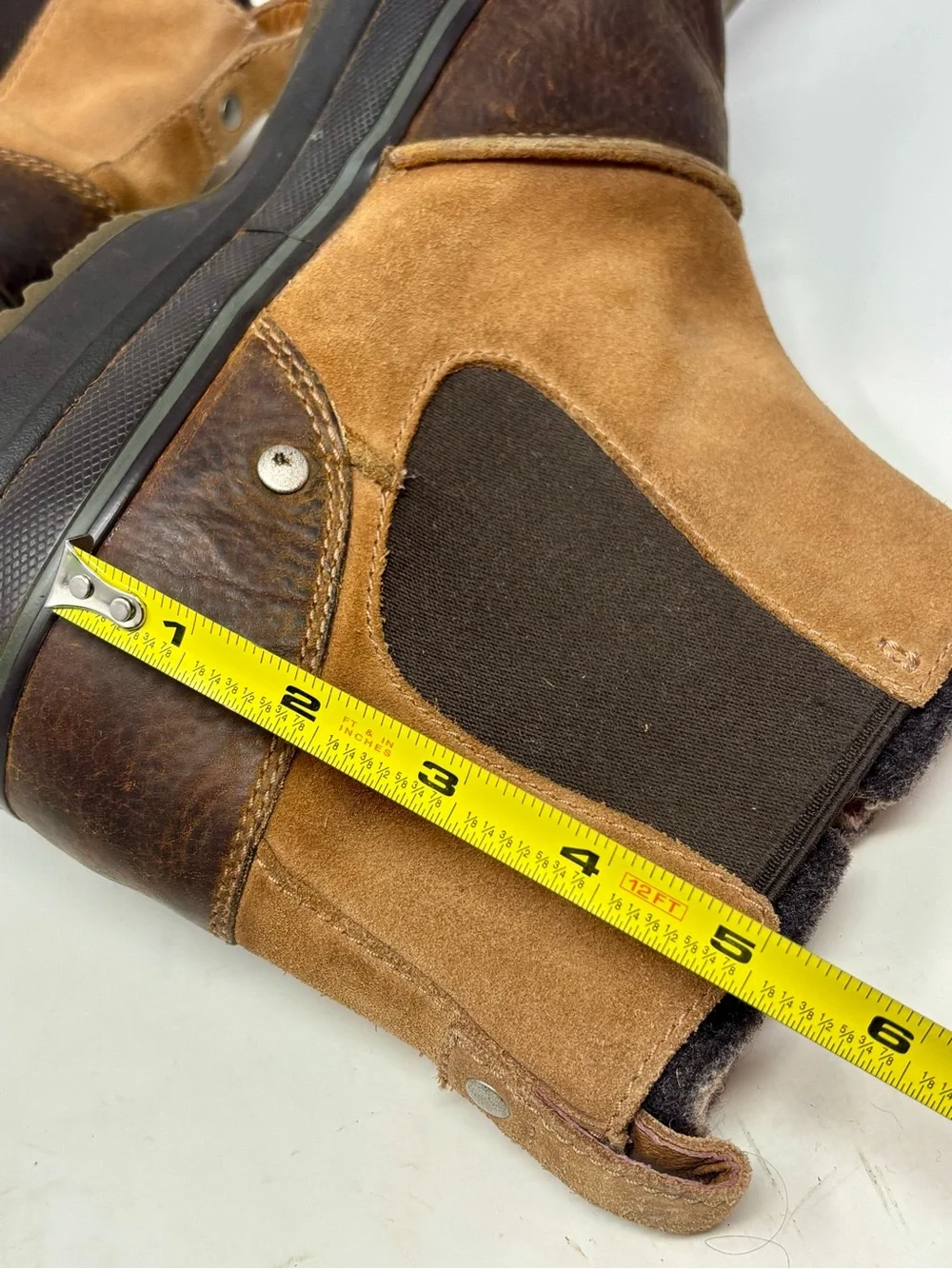Sorel Ellesmere NM Felt Collar Tan Brown Pull On Chukka Boots Leather Men’s 11.5